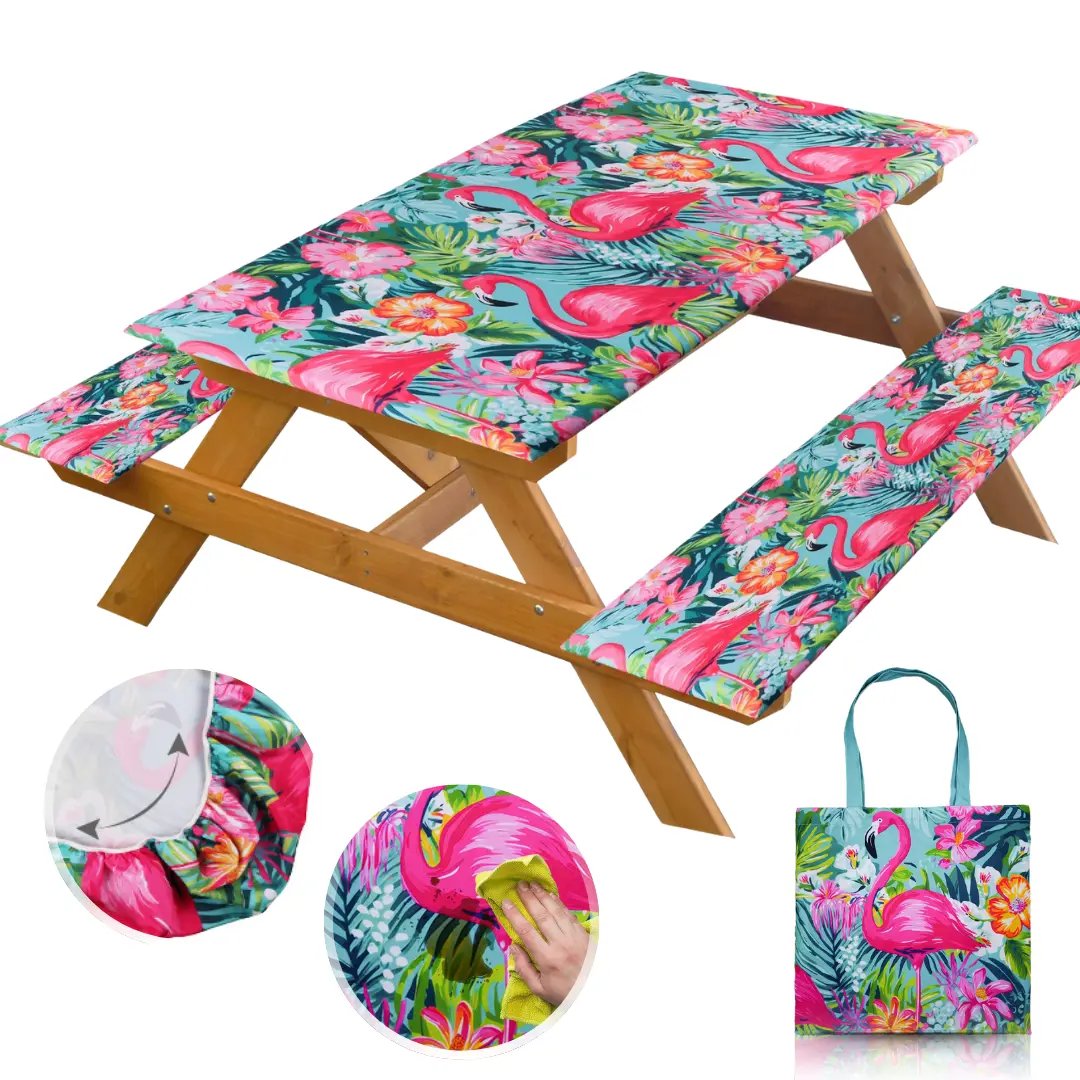 Waterproof Picnic Table Cover Set 🧺 – Fitted Outdoor Tablecloth Kit