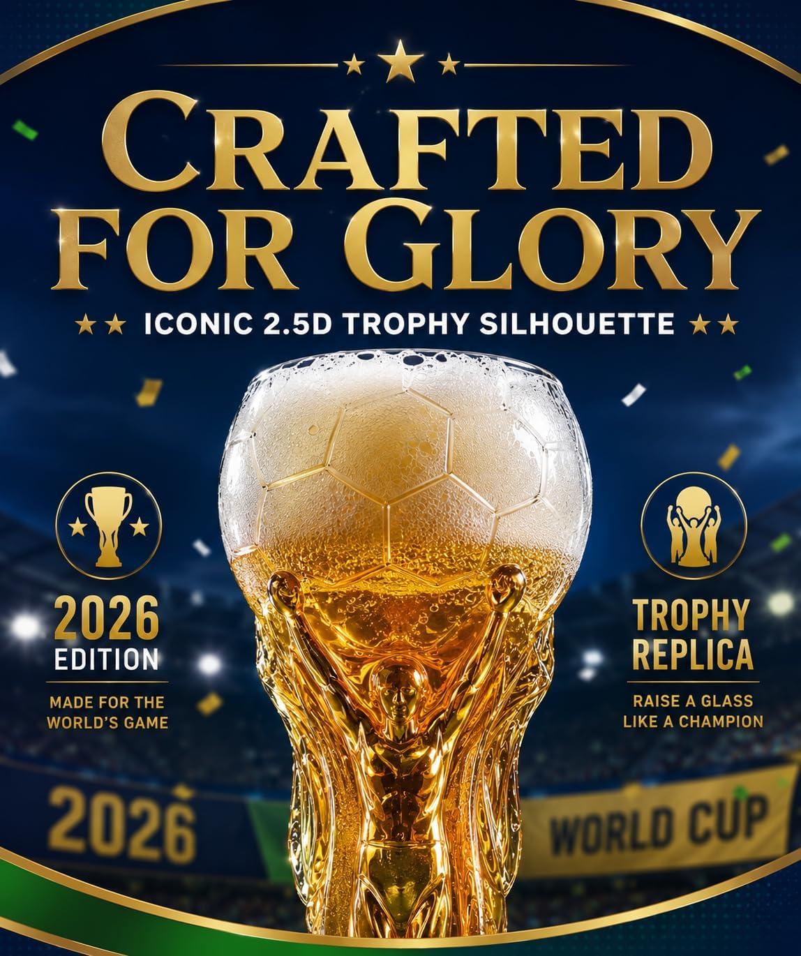 🏆2026 World Cup Champion Trophy Beer Glass⚽