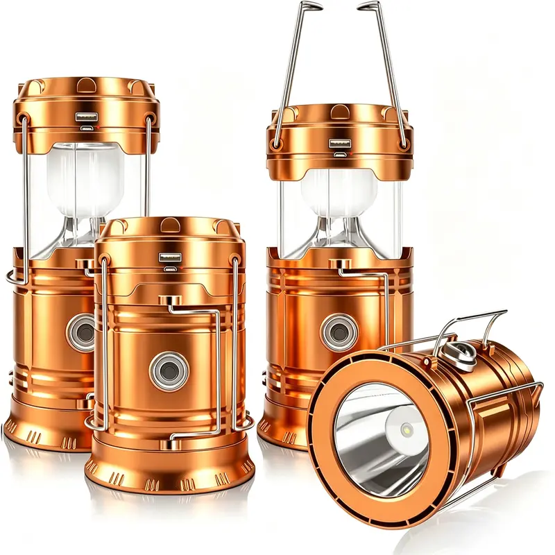 Cartivoe™ 4-Pack Collapsible LED Camping Lanterns with Solar & USB Charging 🔦☀️