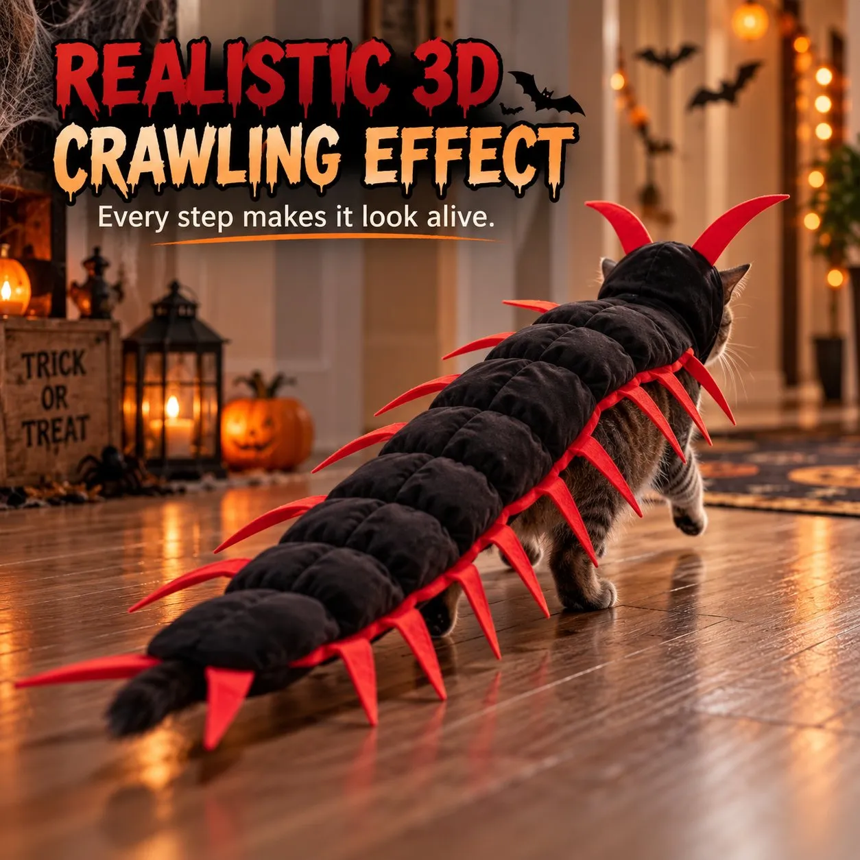 Padded centipede legs and costume details