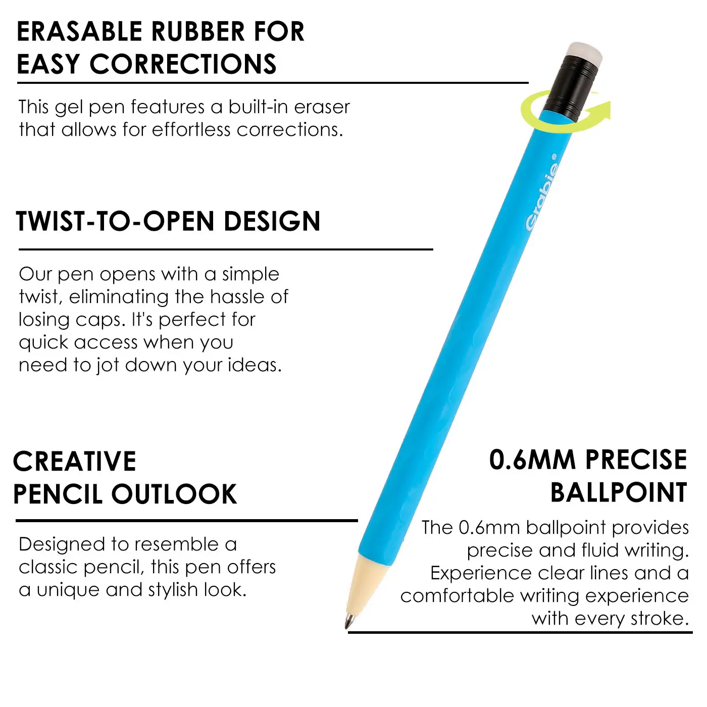 Cartivoe Medium Point Erasable Gel Pen Set with 36 Colors for Computers & Office Equipment