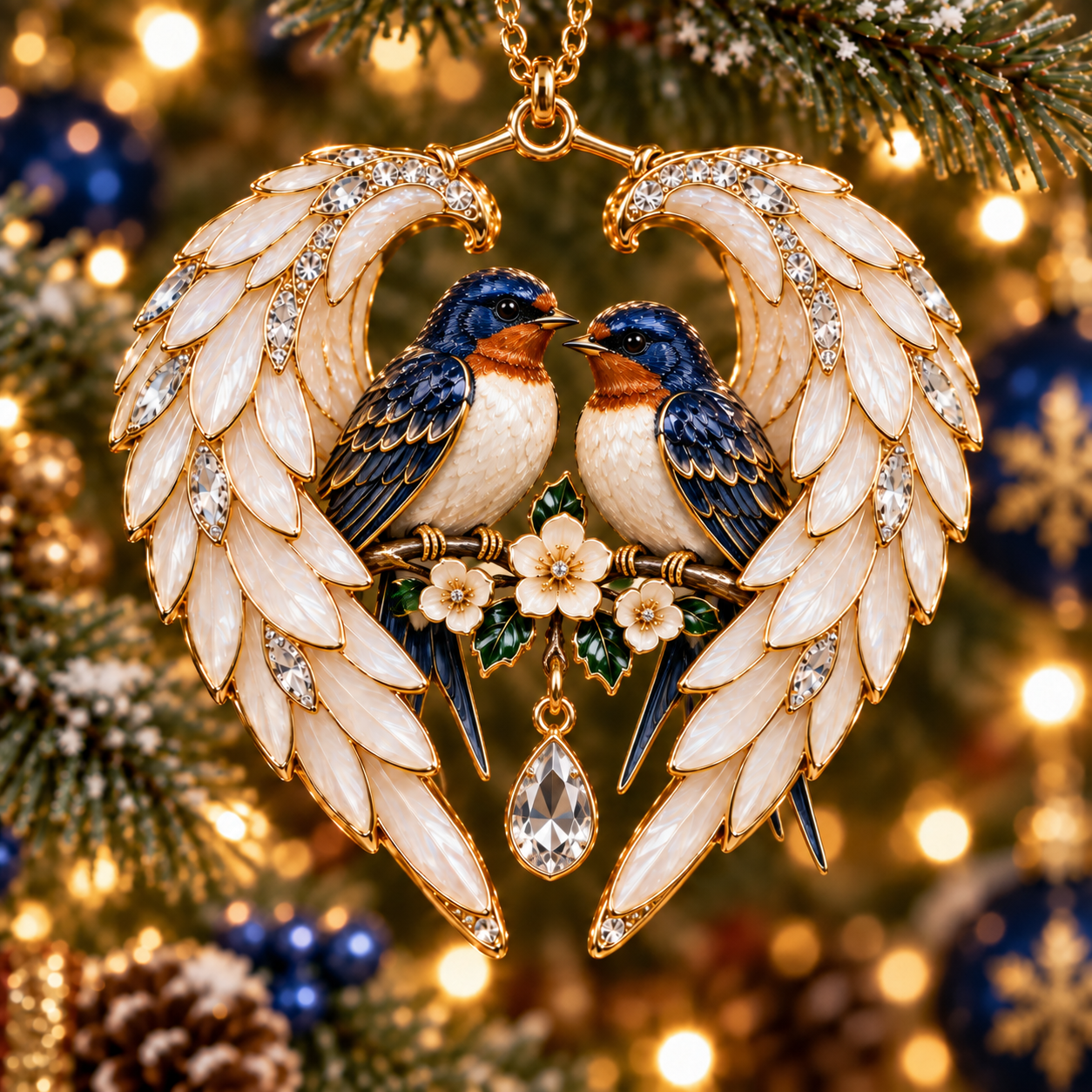 ❤️2026 Angel Wing Heart Christmas Ornaments - image 6