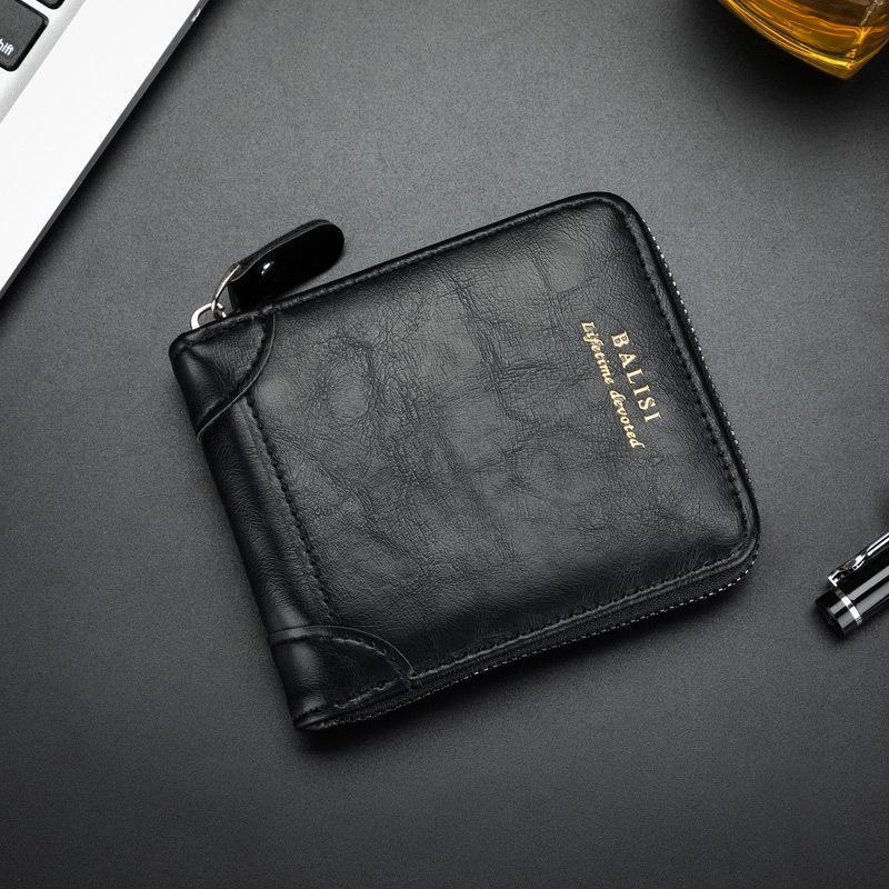 2025 New Men's Bifold Wallet - PU Leather, Retro Style Short Mens Wallet, Zipper Card Holder, Coin Storage Money Bag, Men's Accessories, Do Not Wash, Summervibes backtoschool 2025 New Men's Bifold Wallet - PU Leather, Retro Style Short Mens Wallet, Zipper Card Holder, Coin Storage Money Bag, Men's Accessories, Do Not Wash, Summervibes backtoschool