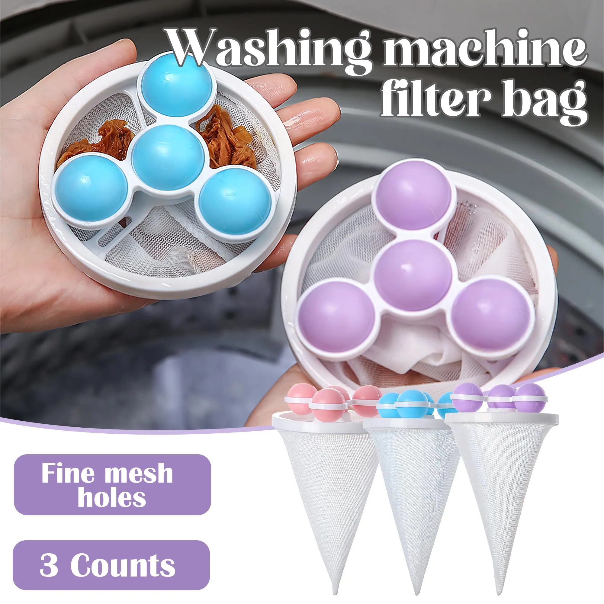 🧺 Floating Hair Filter – Catch Hair in Every Wash 🌀