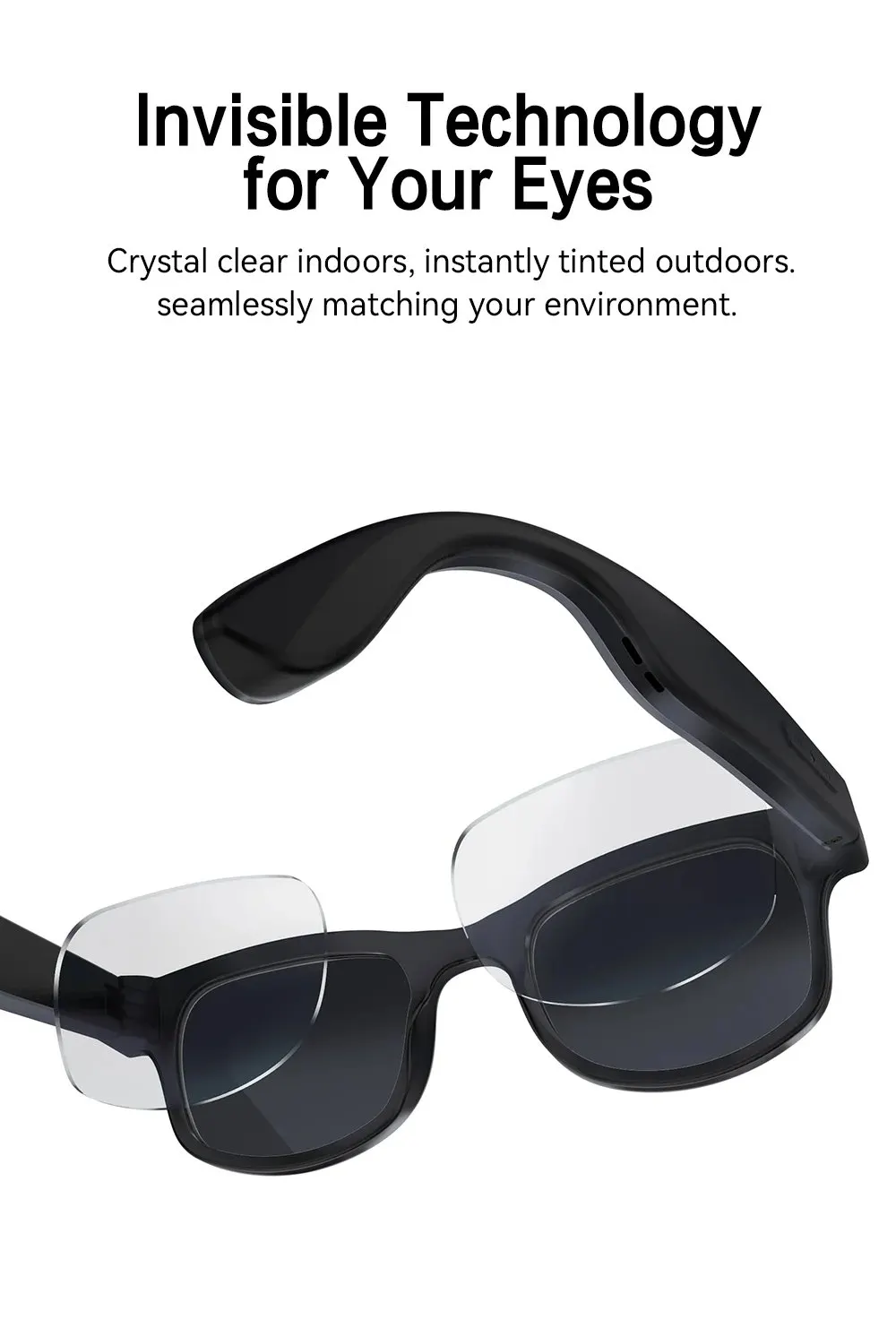 G2 8MP AI Smart Photo Glasses Anti-Shake First-Person View Glasses with Translation Video Recording Interchangeable Lens - Black 4 G2 8MP AI Smart Photo Glasses Anti-Shake First-Person View Glasses with Translation Video Recording Interchangeable Lens - Black 4