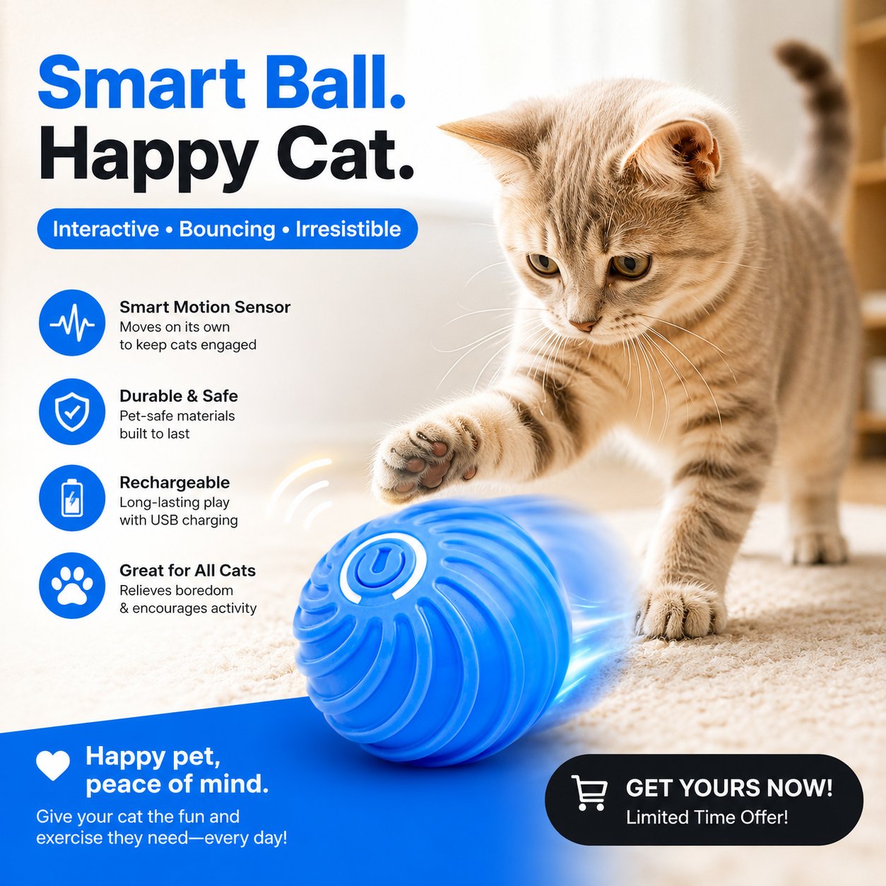 ⚾ Smart Interactive Bouncing Ball 🐶