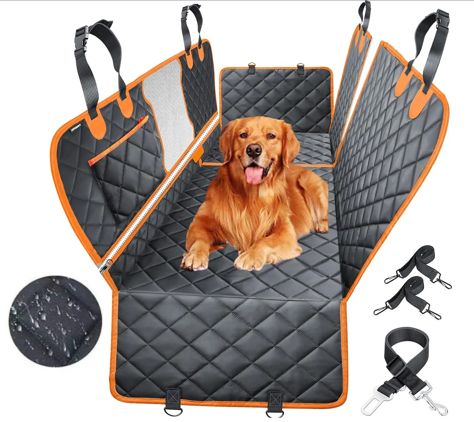 🐶 Hard-Bottom Dog Back Seat Extender & Waterproof Car Seat Cover