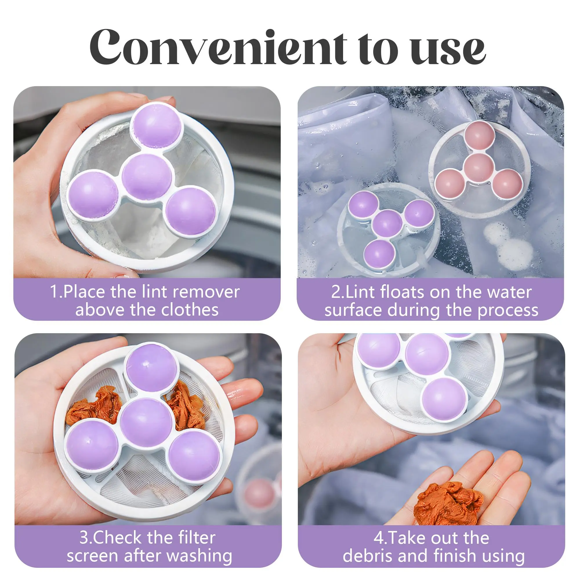 🧺 Floating Hair Filter – Catch Hair in Every Wash 🌀
