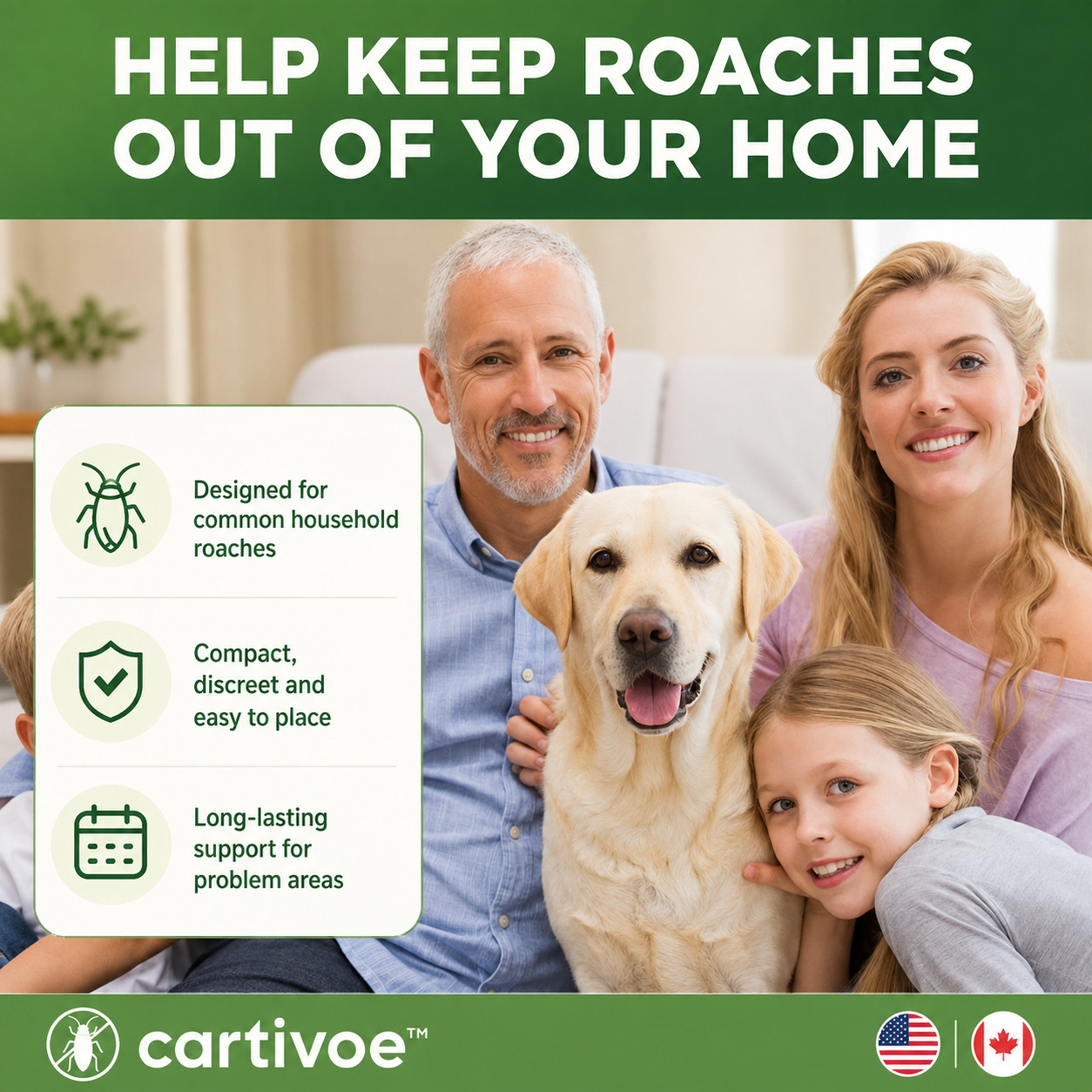 🪳 Cartivoe™ Roach Repellent – 12PCS Discreet Indoor Cockroach Control for Kitchens, Cabinets & Hidden Areas 🏠