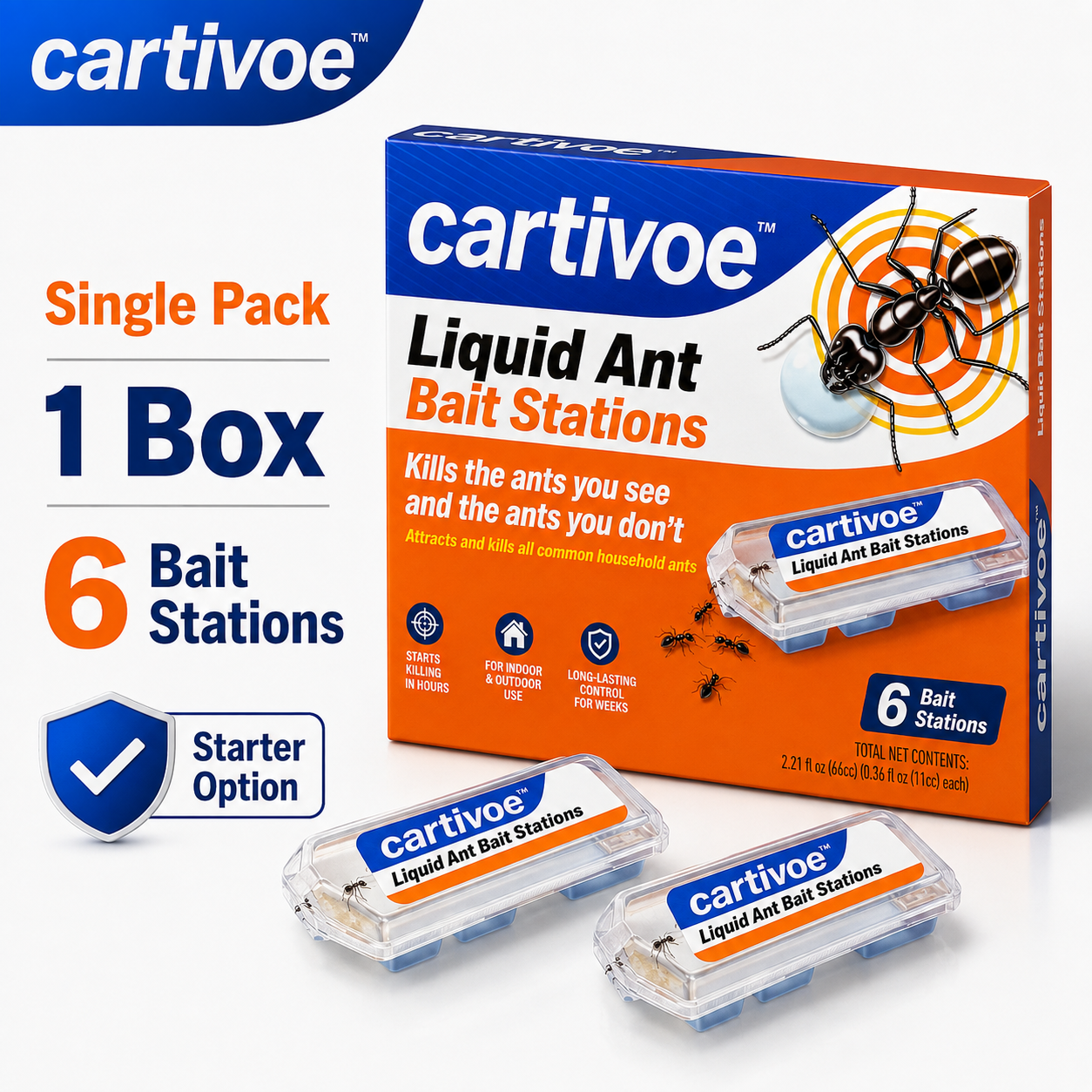 🐜 Cartivoe™ Liquid Ant Bait Stations – Target the Ants You See & the Colony Behind Them 🏠✨