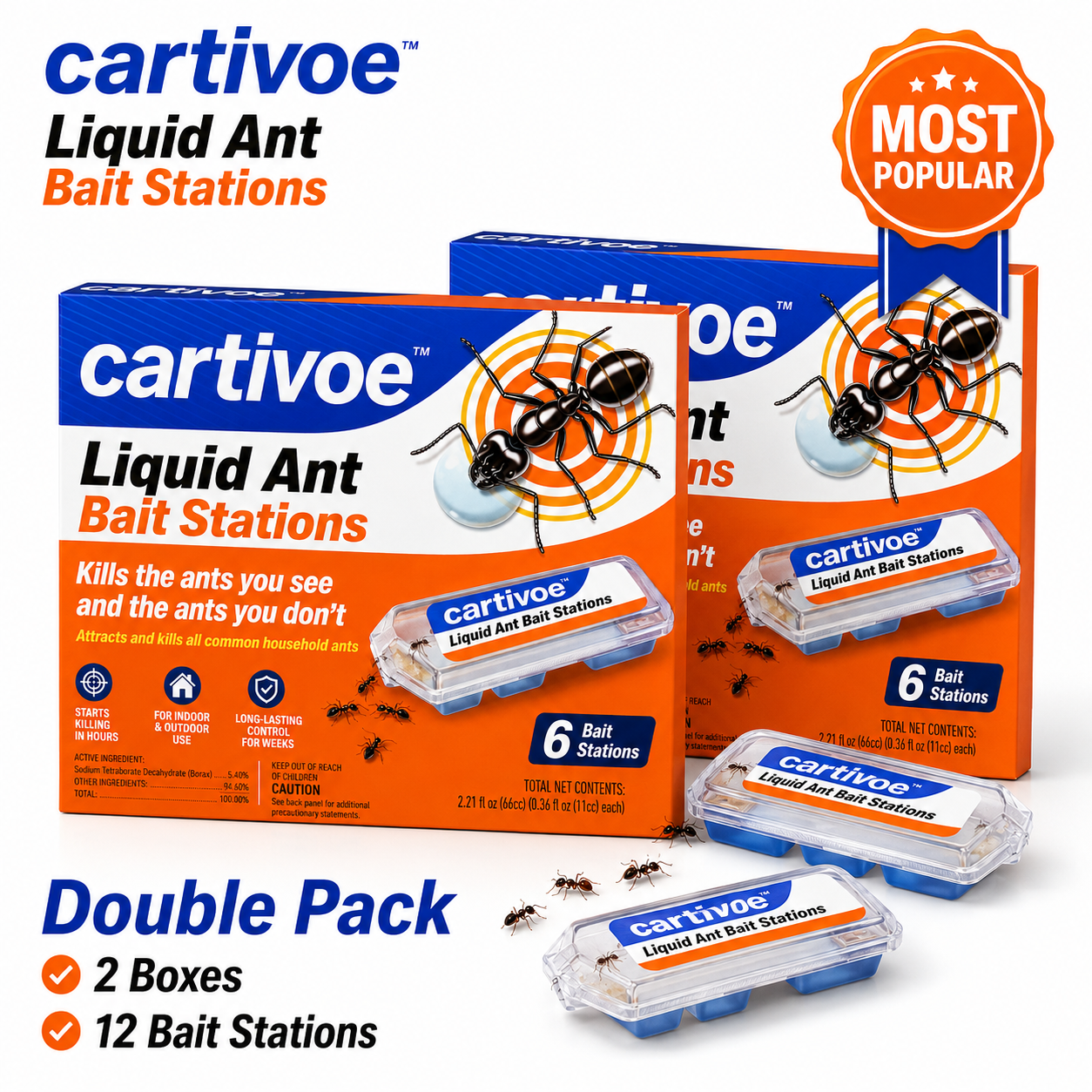 🐜 Cartivoe™ Liquid Ant Bait Stations – Target the Ants You See & the Colony Behind Them 🏠✨