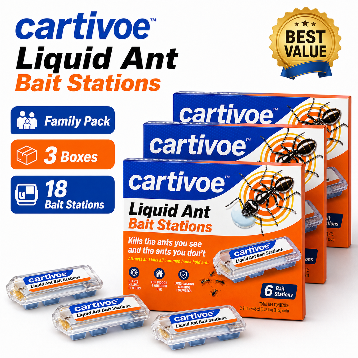 🐜 Cartivoe™ Liquid Ant Bait Stations – Target the Ants You See & the Colony Behind Them 🏠✨