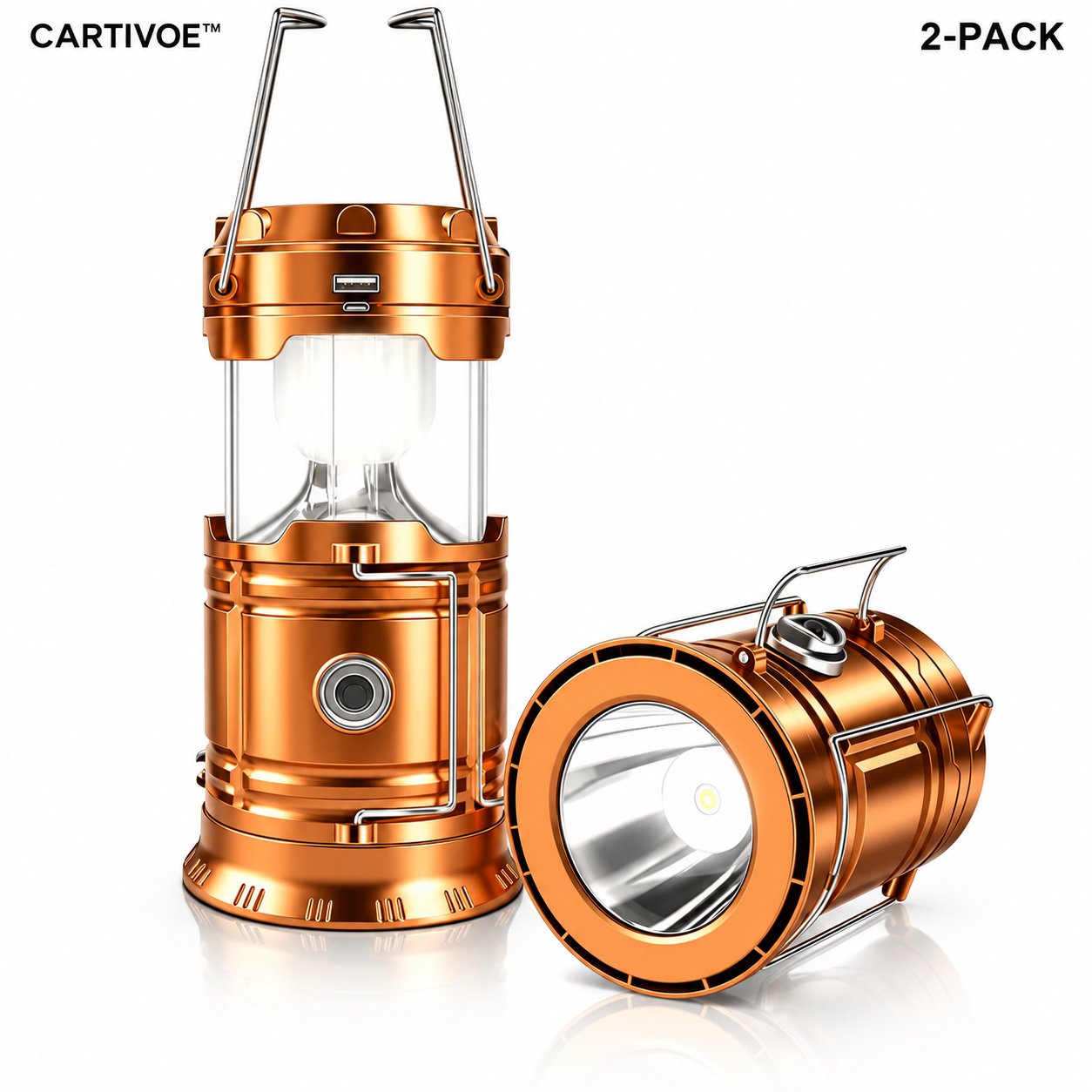 Cartivoe™ 4-Pack Collapsible LED Camping Lanterns with Solar & USB Charging 🔦☀️