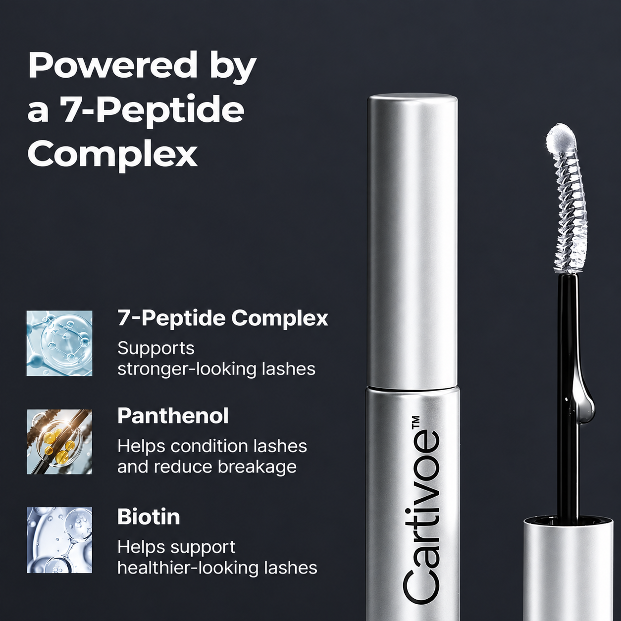 Cartivoe™ Prostaglandin-Free Eyelash Enhancing Serum – Jumbo 0.5 fl oz (15 mL), Gentle Daily Care for Fuller-Looking Lashes ✨