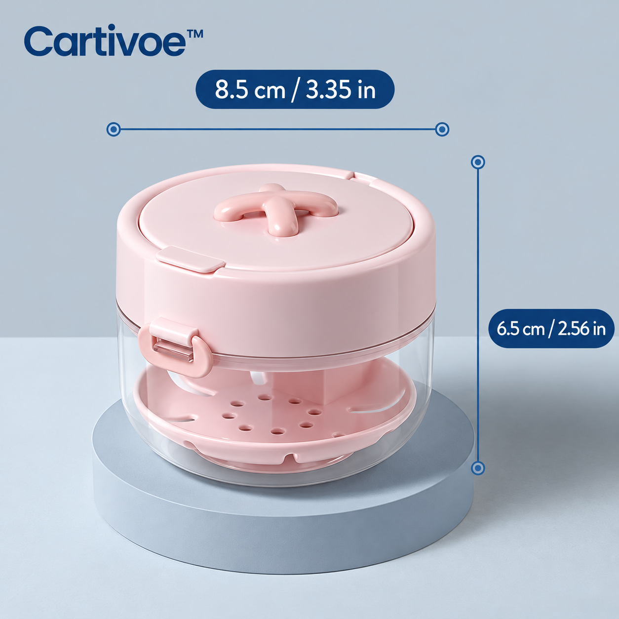 Cartivoe™ 4-in-1 Retainer Cleaning & Travel Case – Soaking Container with Drain Tray, Mirror & Brush for Aligners, Dentures & Mouthguards 🦷