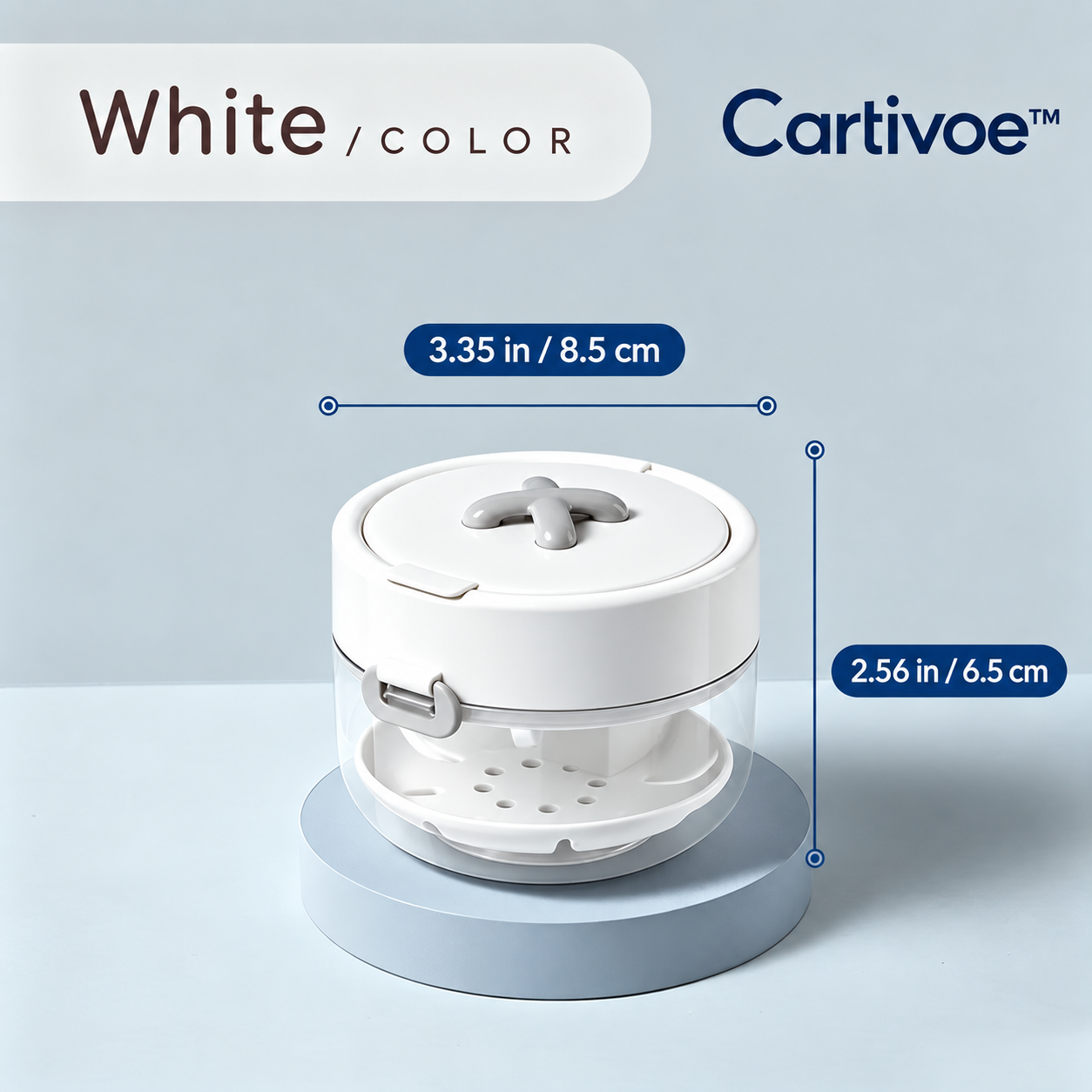 Cartivoe™ 4-in-1 Retainer Cleaning & Travel Case – Soaking Container with Drain Tray, Mirror & Brush for Aligners, Dentures & Mouthguards 🦷