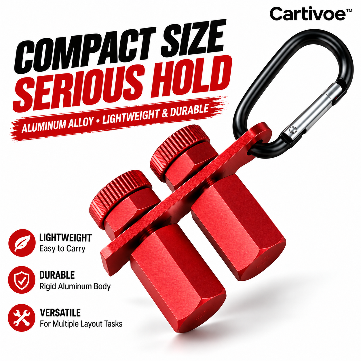 Cartivoe™ 2-Piece Aluminum Stair Gauges for Framing Square – Adjustable Layout Stops with Storage Holder for Stair Stringers, Rafters & Saw Guides 🔨