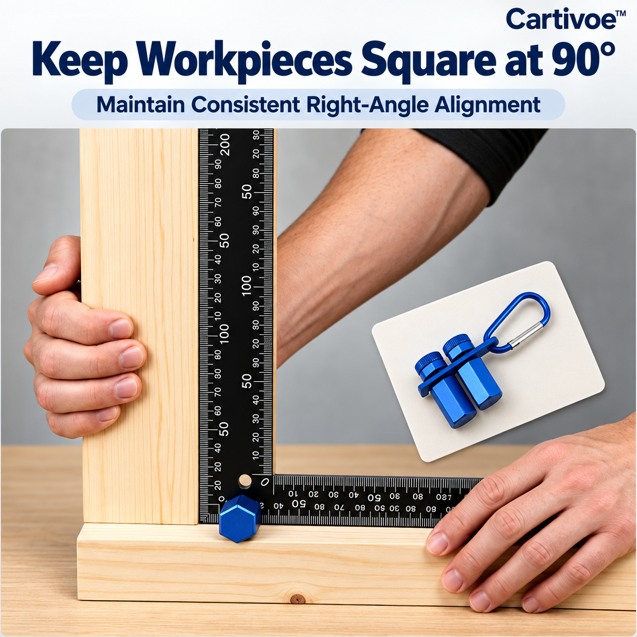 Cartivoe™ 2-Piece Aluminum Stair Gauges for Framing Square – Adjustable Layout Stops with Storage Holder for Stair Stringers, Rafters & Saw Guides 🔨