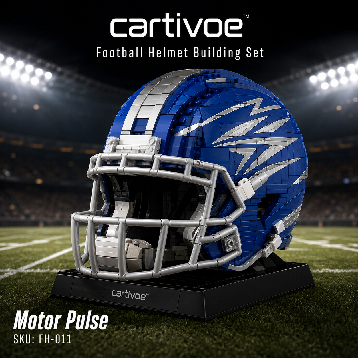 🏈 cartivoe™ American Football Helmet Building Set – Game-Day Color Collection