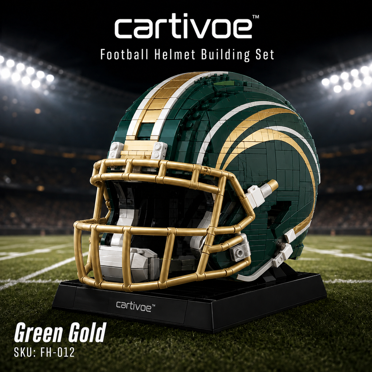 🏈 cartivoe™ American Football Helmet Building Set – Game-Day Color Collection