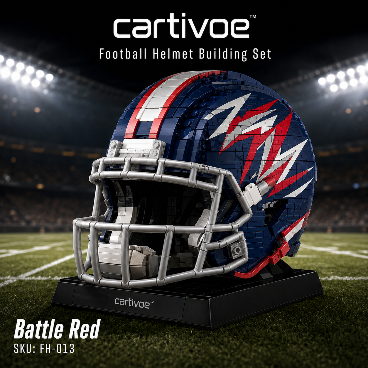 🏈 cartivoe™ American Football Helmet Building Set – Game-Day Color Collection