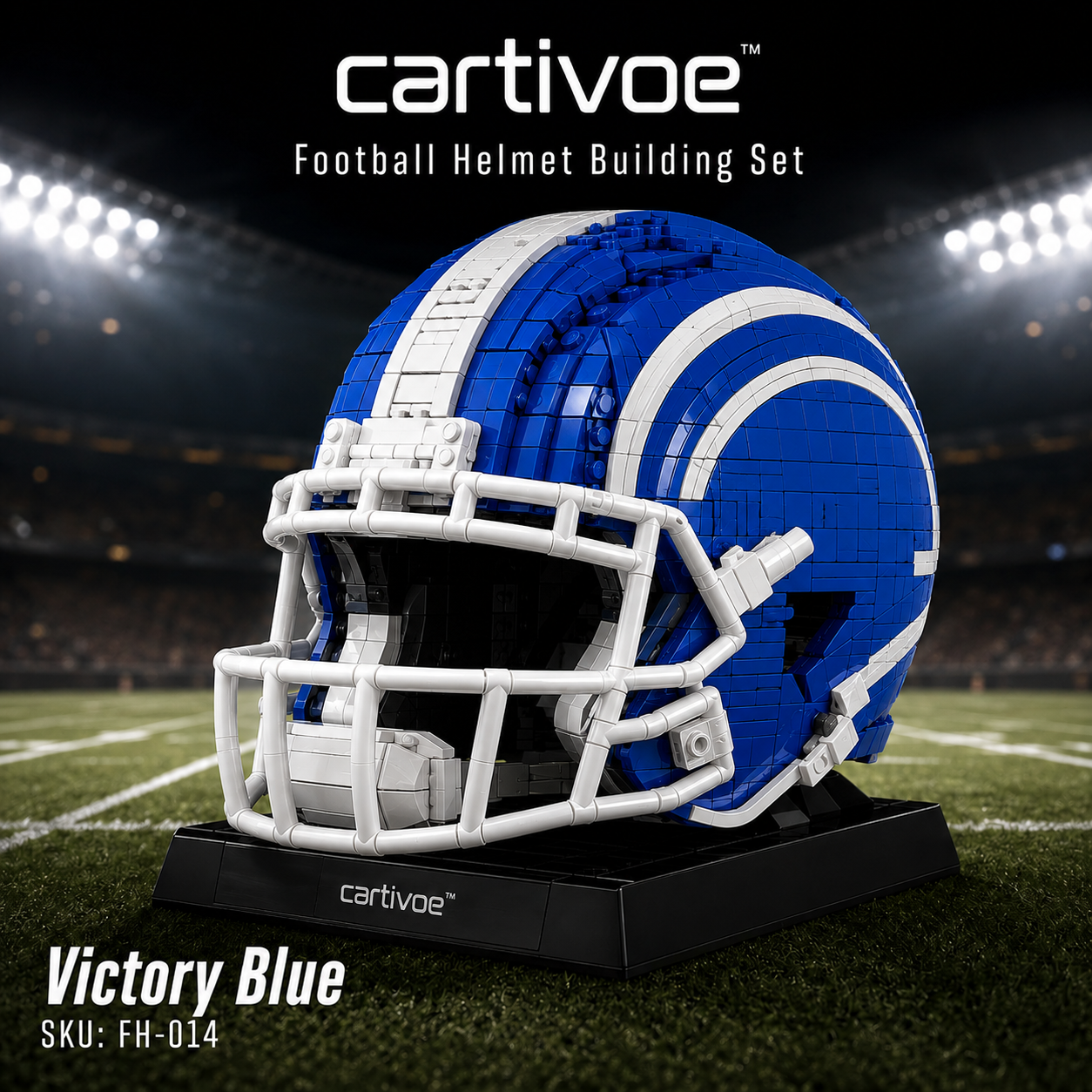 🏈 cartivoe™ American Football Helmet Building Set – Game-Day Color Collection