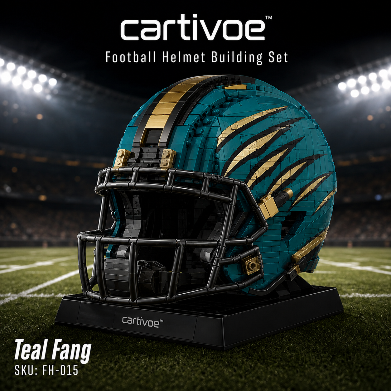 🏈 cartivoe™ American Football Helmet Building Set – Game-Day Color Collection