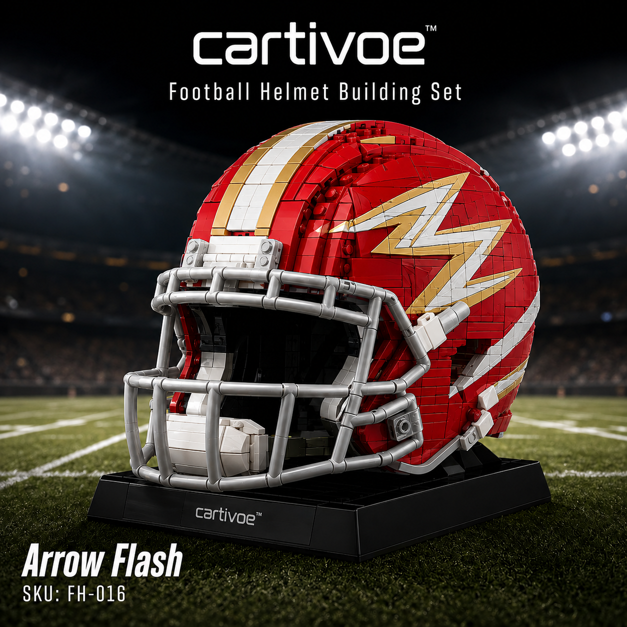 🏈 cartivoe™ American Football Helmet Building Set – Game-Day Color Collection