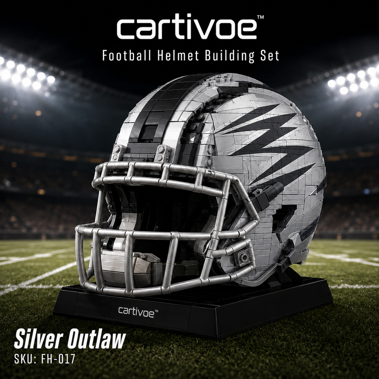 🏈 cartivoe™ American Football Helmet Building Set – Game-Day Color Collection