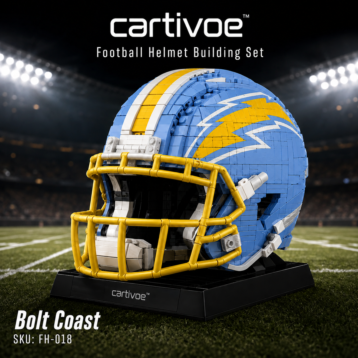 🏈 cartivoe™ American Football Helmet Building Set – Game-Day Color Collection