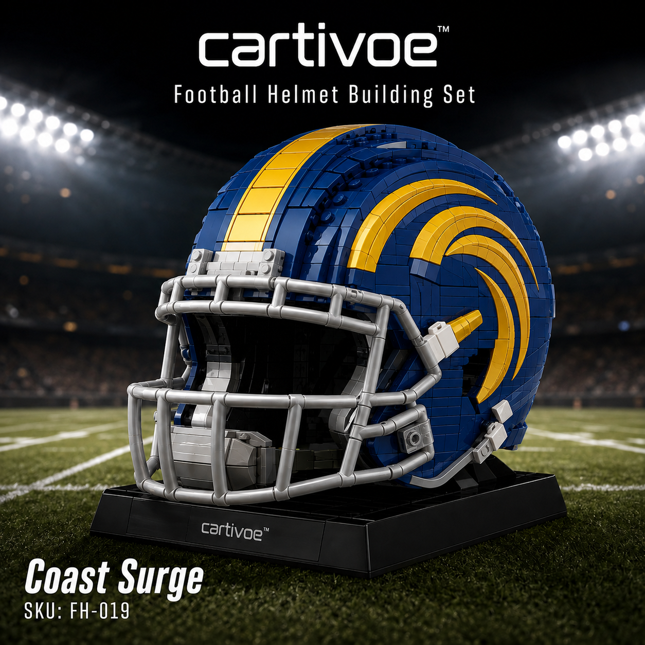 🏈 cartivoe™ American Football Helmet Building Set – Game-Day Color Collection