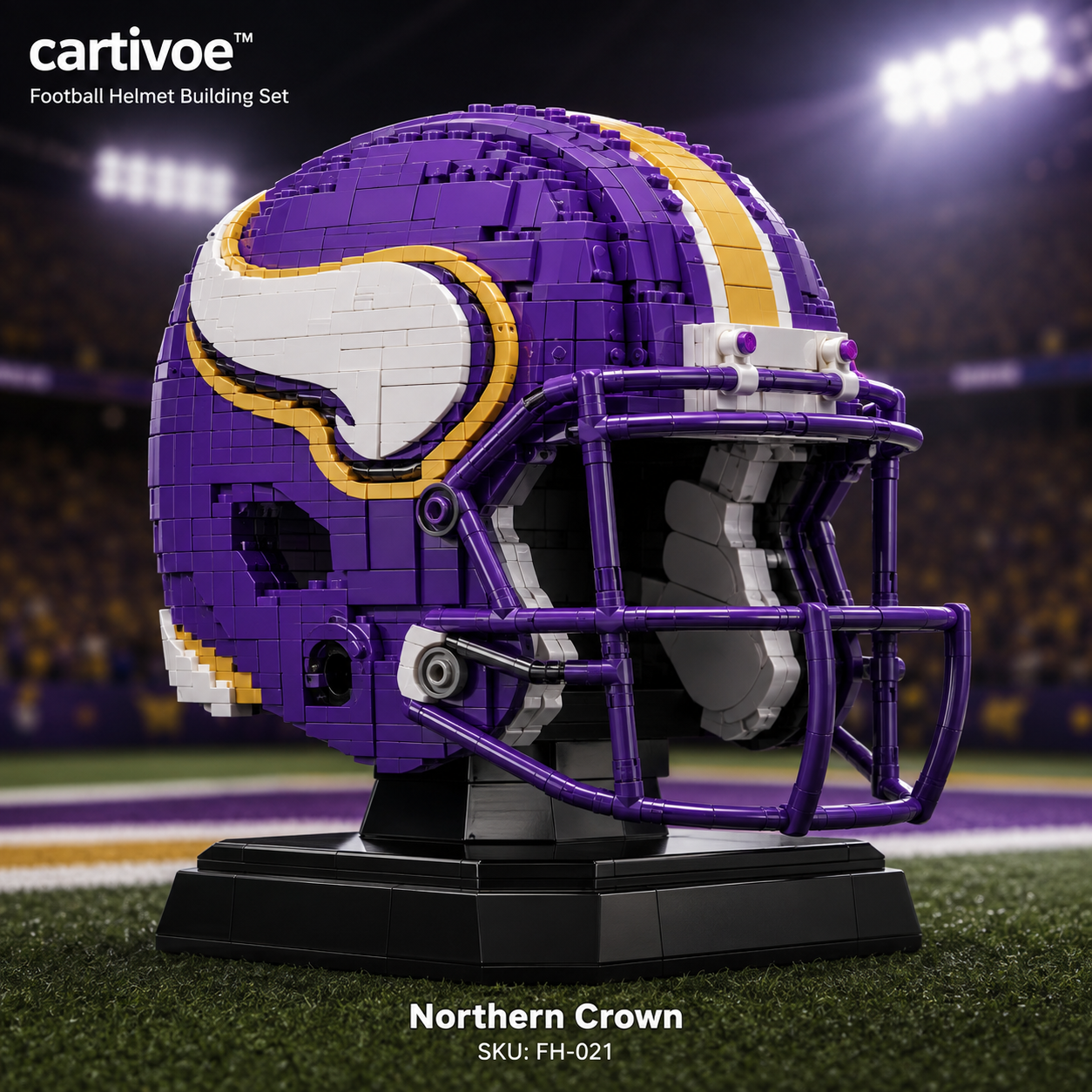 🏈 cartivoe™ American Football Helmet Building Set – Game-Day Color Collection