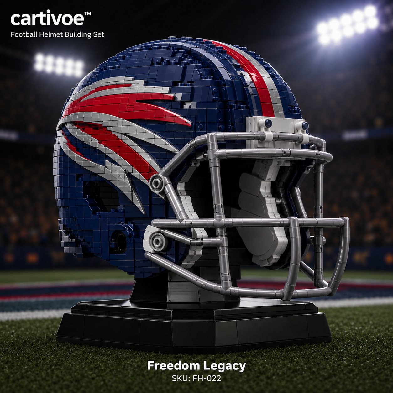 🏈 cartivoe™ American Football Helmet Building Set – Game-Day Color Collection