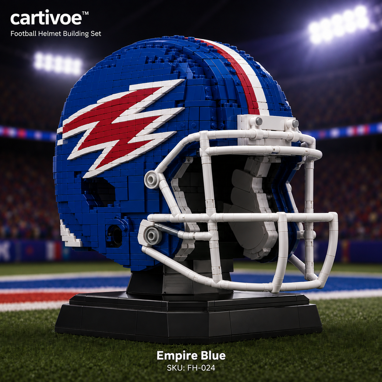 🏈 cartivoe™ American Football Helmet Building Set – Game-Day Color Collection