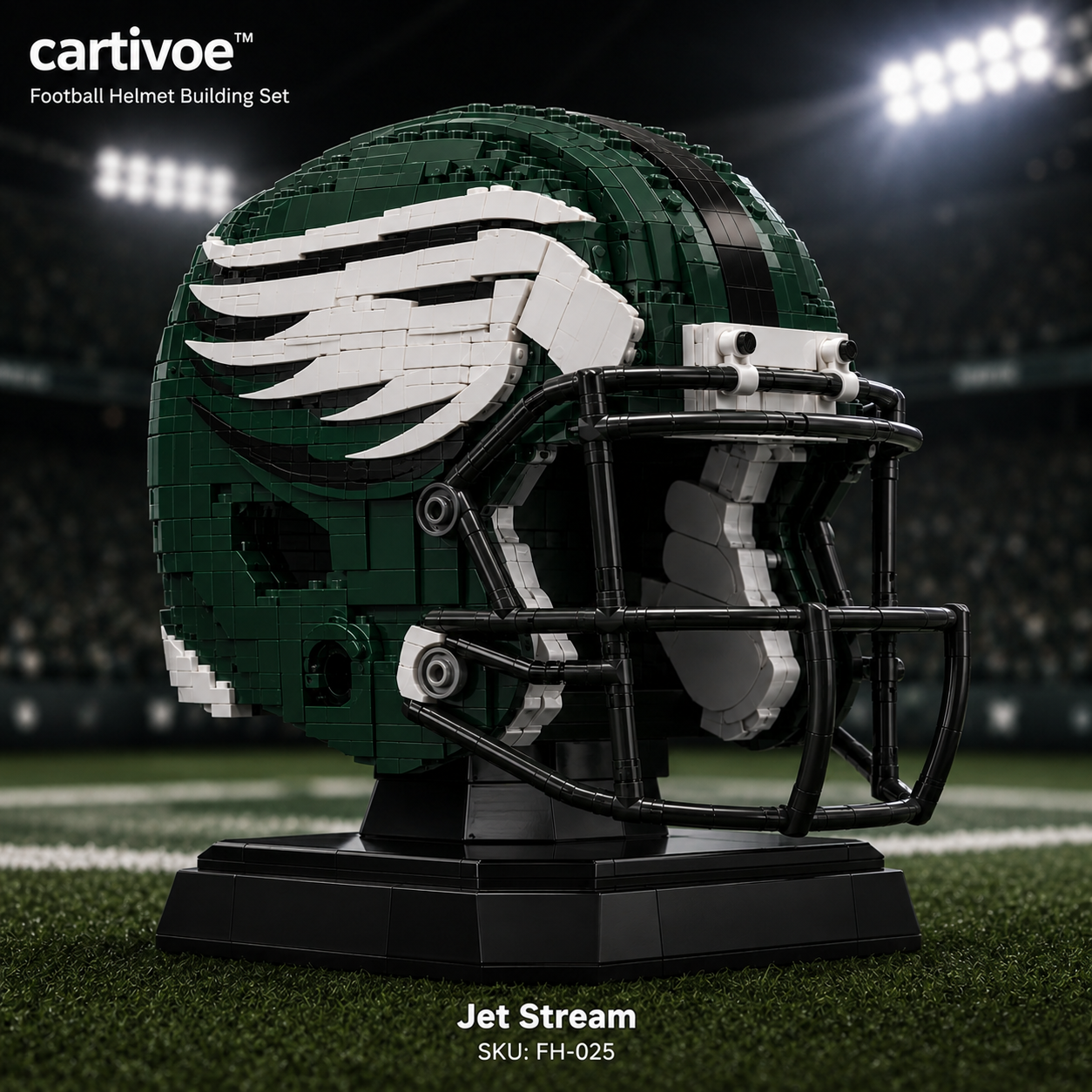 🏈 cartivoe™ American Football Helmet Building Set – Game-Day Color Collection
