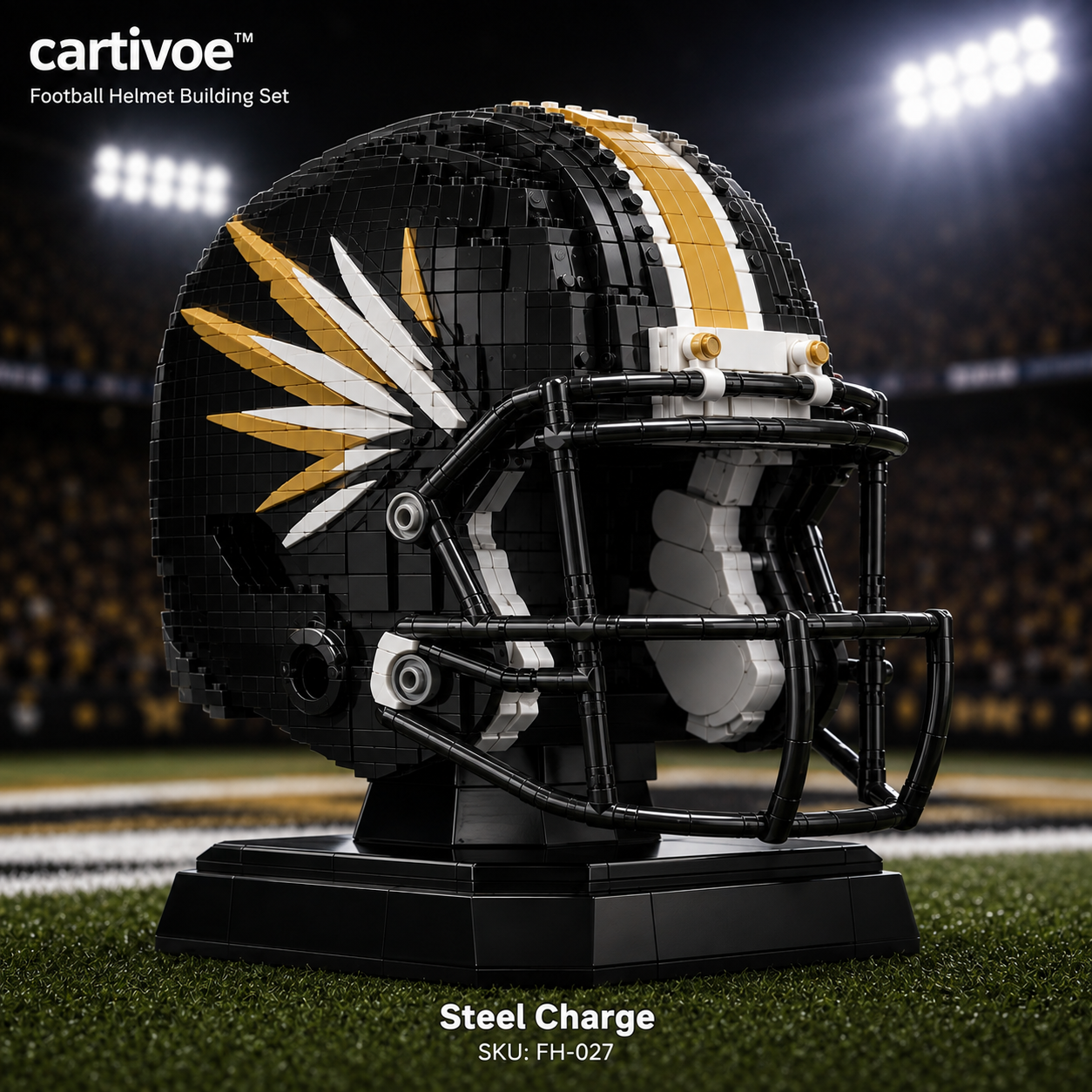 🏈 cartivoe™ American Football Helmet Building Set – Game-Day Color Collection