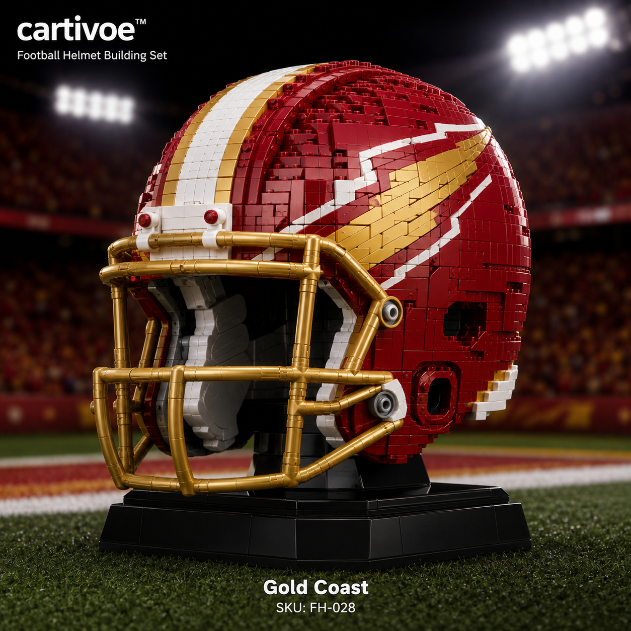 🏈 cartivoe™ American Football Helmet Building Set – Game-Day Color Collection