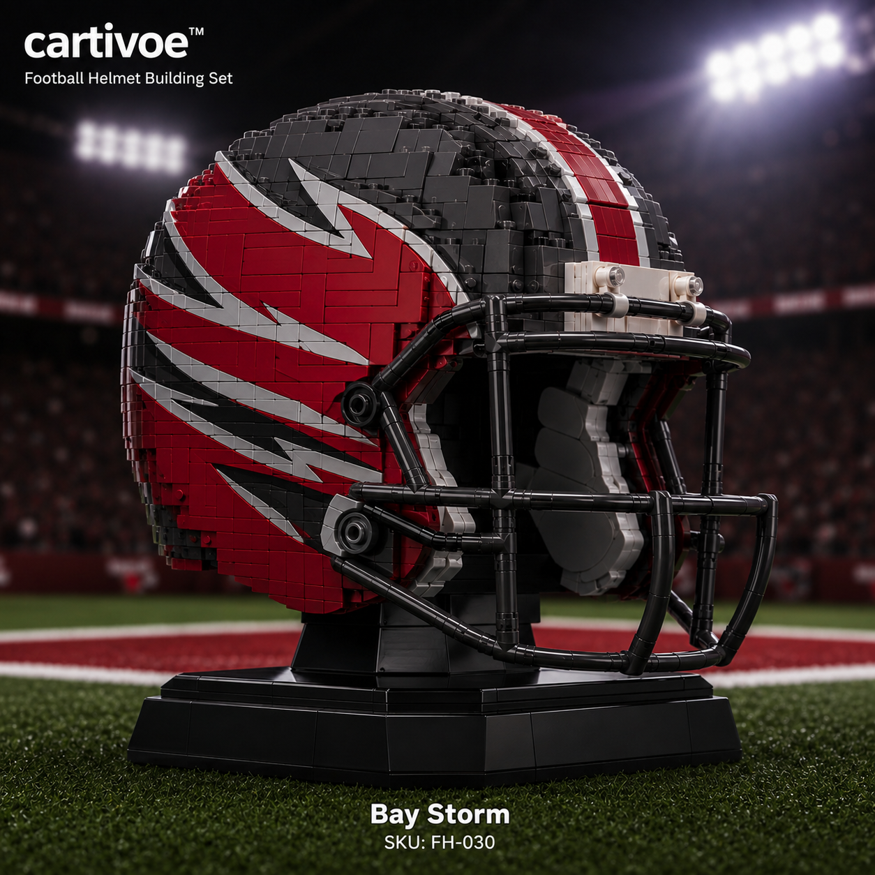 🏈 cartivoe™ American Football Helmet Building Set – Game-Day Color Collection