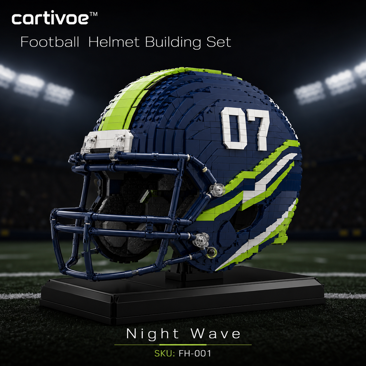🏈 cartivoe™ American Football Helmet Building Set – Game-Day Color Collection