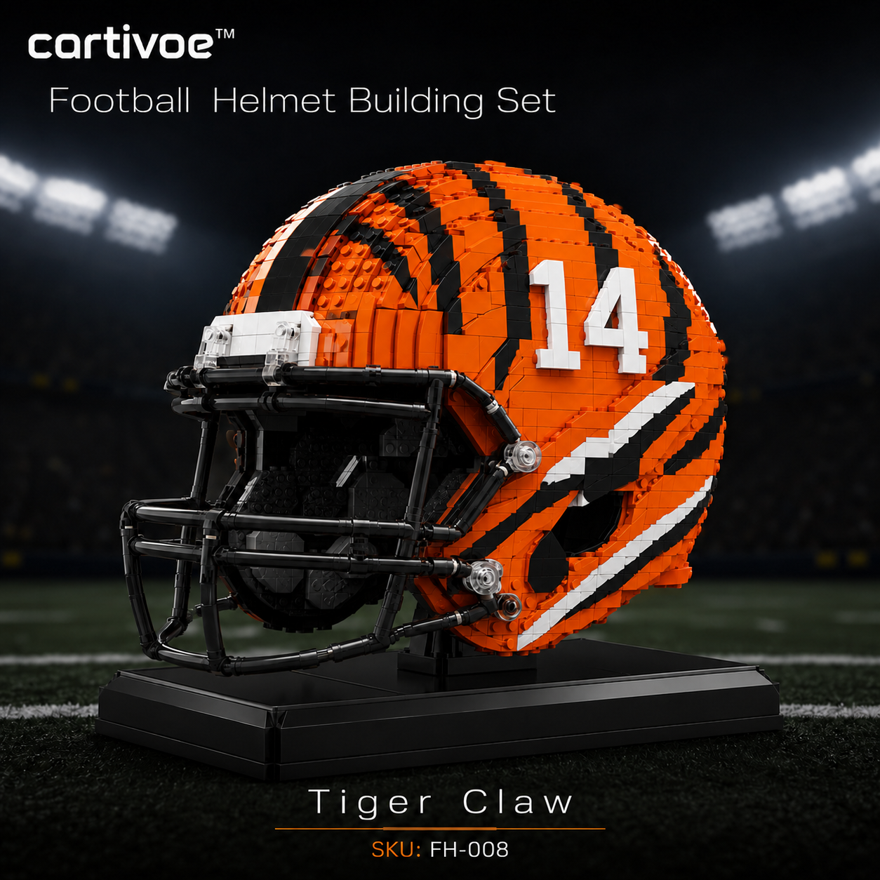 🏈 cartivoe™ American Football Helmet Building Set – Game-Day Color Collection