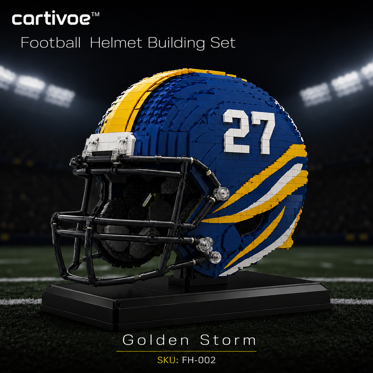 🏈 cartivoe™ American Football Helmet Building Set – Game-Day Color Collection