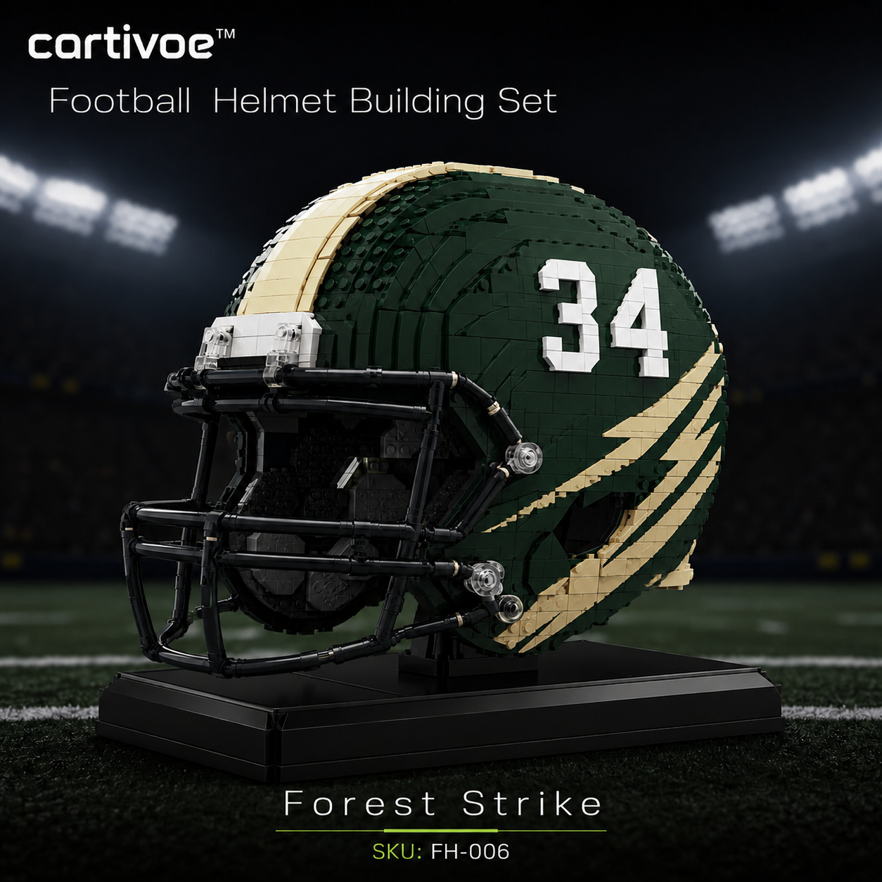 🏈 cartivoe™ American Football Helmet Building Set – Game-Day Color Collection