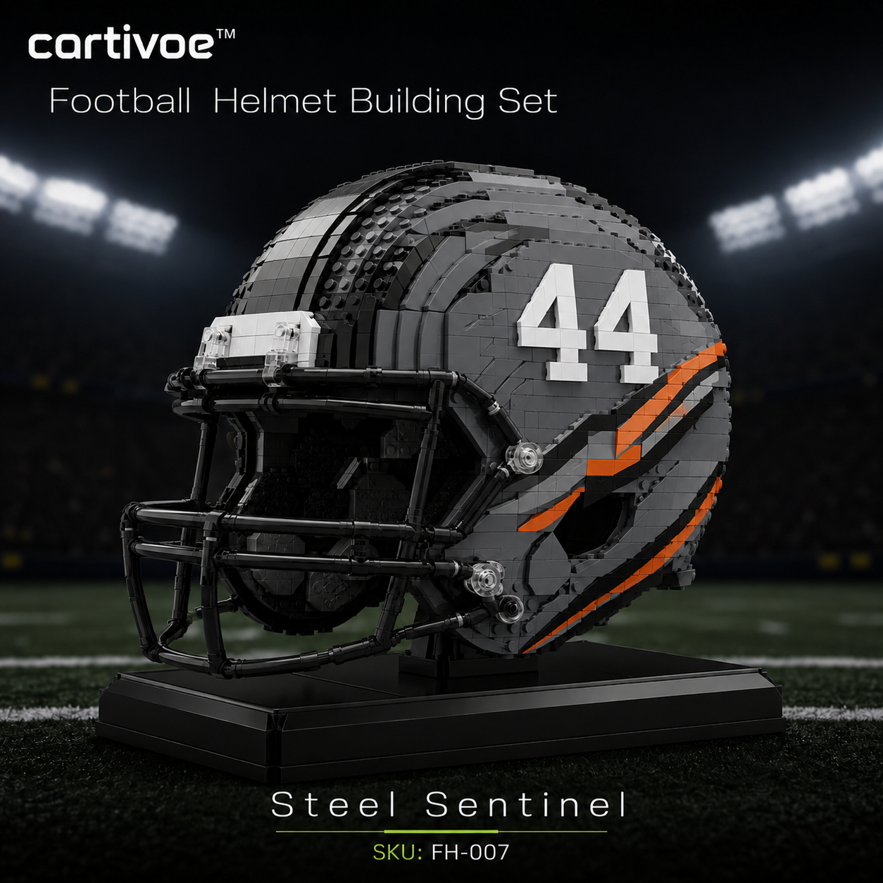 🏈 cartivoe™ American Football Helmet Building Set – Game-Day Color Collection