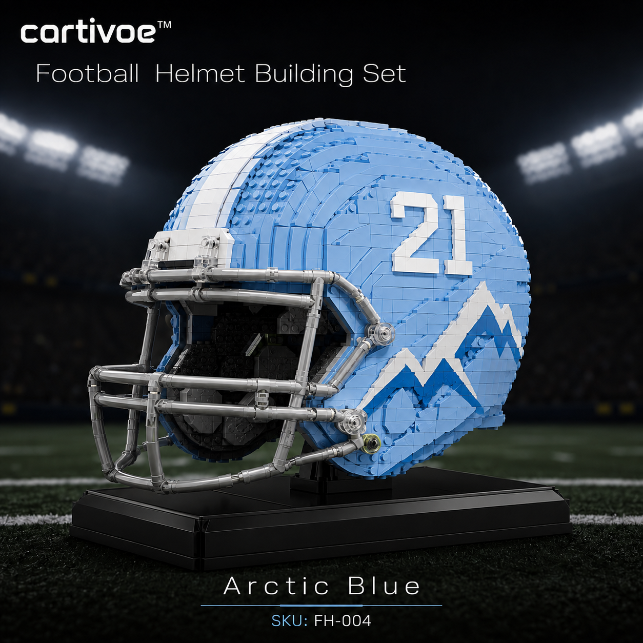 🏈 cartivoe™ American Football Helmet Building Set – Game-Day Color Collection