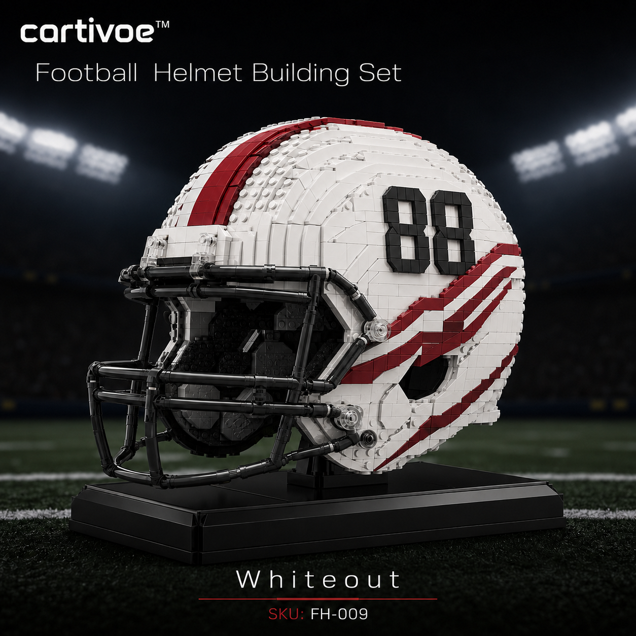 🏈 cartivoe™ American Football Helmet Building Set – Game-Day Color Collection