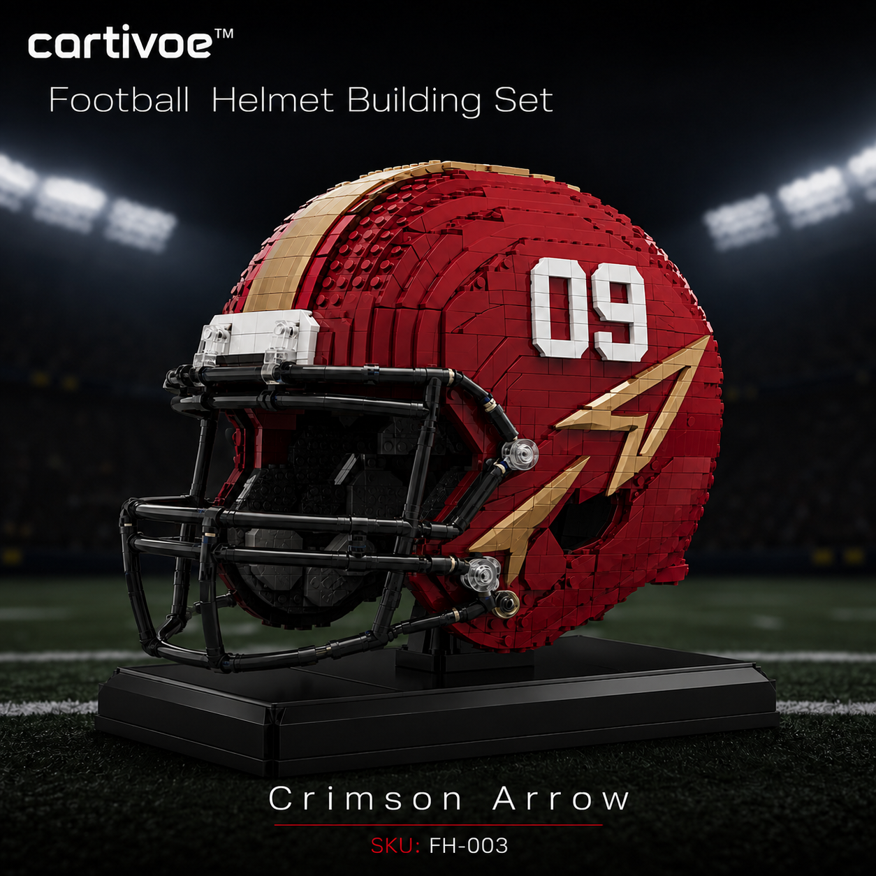 🏈 cartivoe™ American Football Helmet Building Set – Game-Day Color Collection