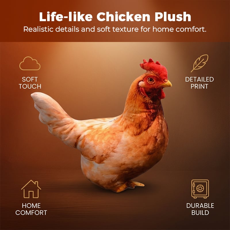 Realistic Chicken Plush Pillow