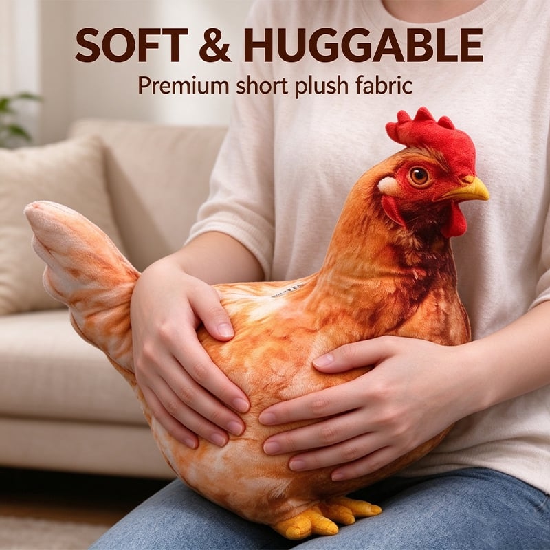 Realistic Chicken Plush Pillow