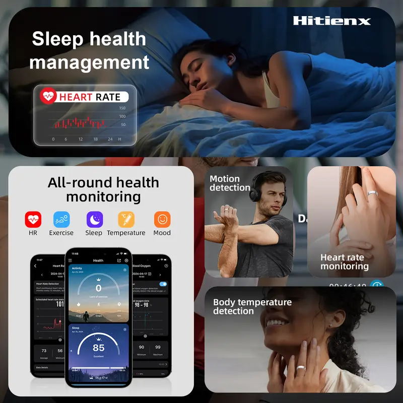 💍 HITIENX Smart Ring 3 – Sleep, Heart Rate & Activity Tracker | No Subscription, iOS & Android Compatible