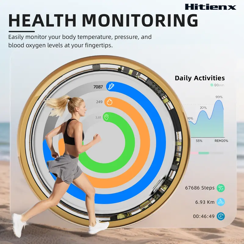💍 HITIENX Smart Ring 3 – Sleep, Heart Rate & Activity Tracker | No Subscription, iOS & Android Compatible